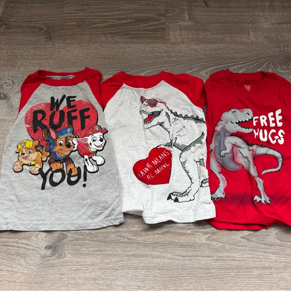 Boys long sleeve valentines shirts